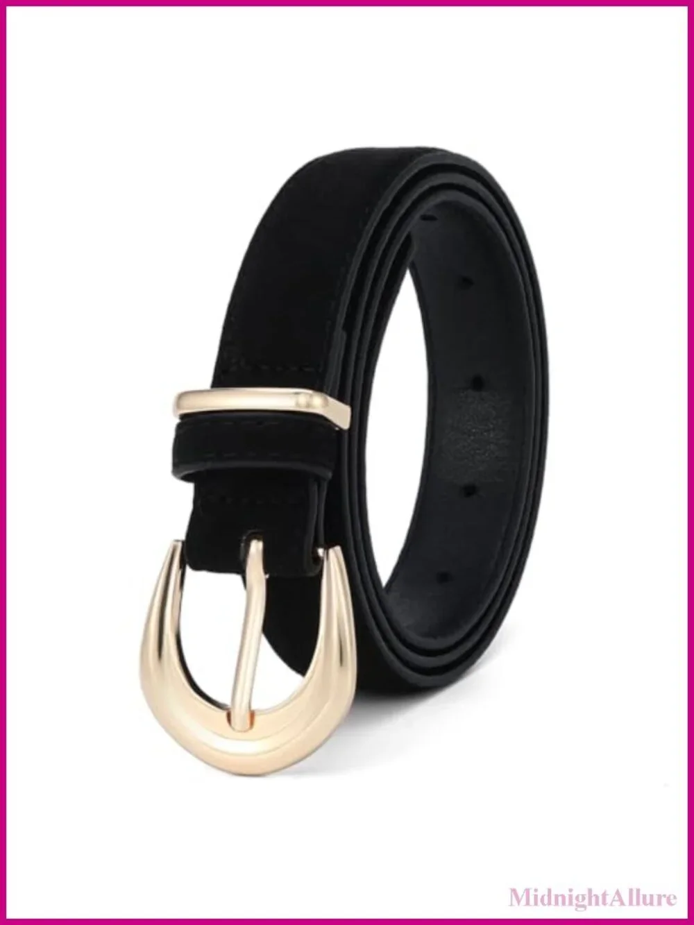 Faux Suede Belt Gold Buckle Women Jeans Dresses Casual Waist Belt